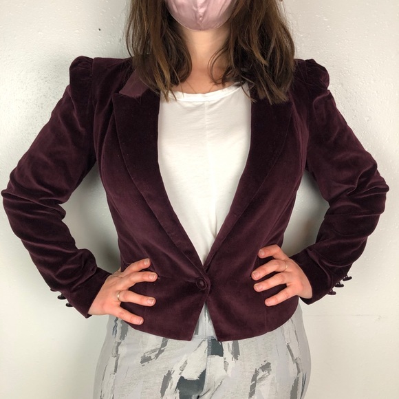 Vintage burgundy smokers jacket union made - Picture 2 of 11